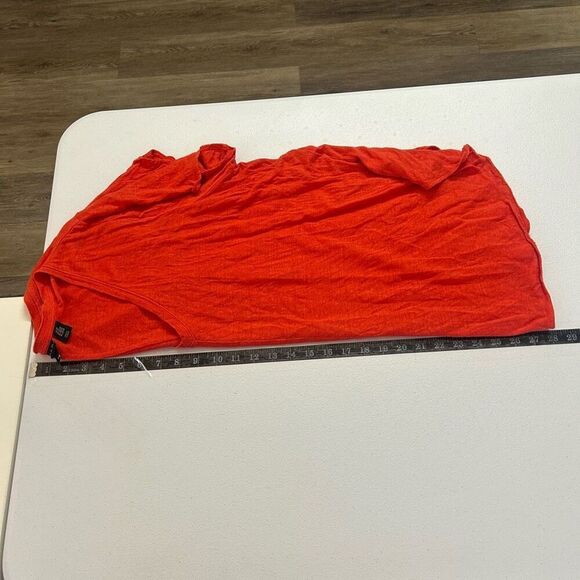 Tahari 2X Red Linen Top V-Neck Short Sleeve Lightweight Coastal Oversized Boho - Picture 7 of 8